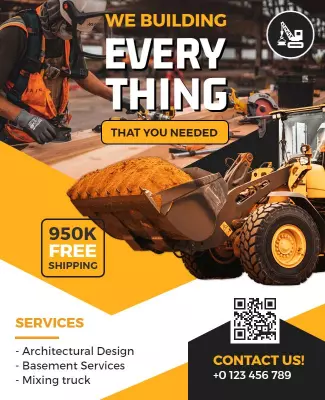 Creole and Mine Shaft Construction Flyer Template