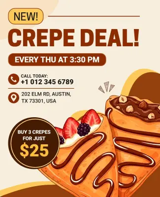 Crepe Deal Promotional Flyer Template