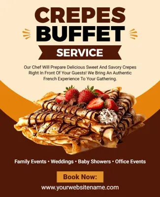 Crepes Buffet Service Promotional Flyer Template