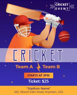 Cricket Event Flyer Template