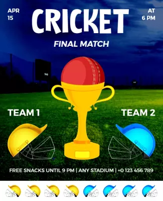 Vibrant Cricket Final Match Celebration Flyer Template