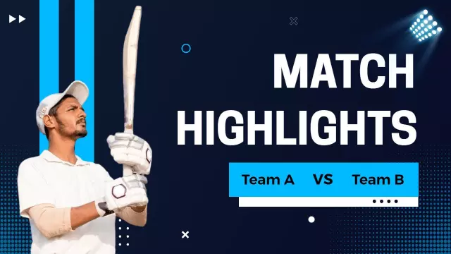 Cricket Match Highlights Team A VS Team B YouTube Thumbnail Template