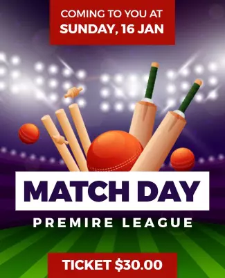 Cricket Premier League Match Day Flyer Template