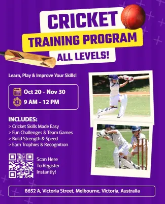 Cricket Skills Training Program Flyer Template