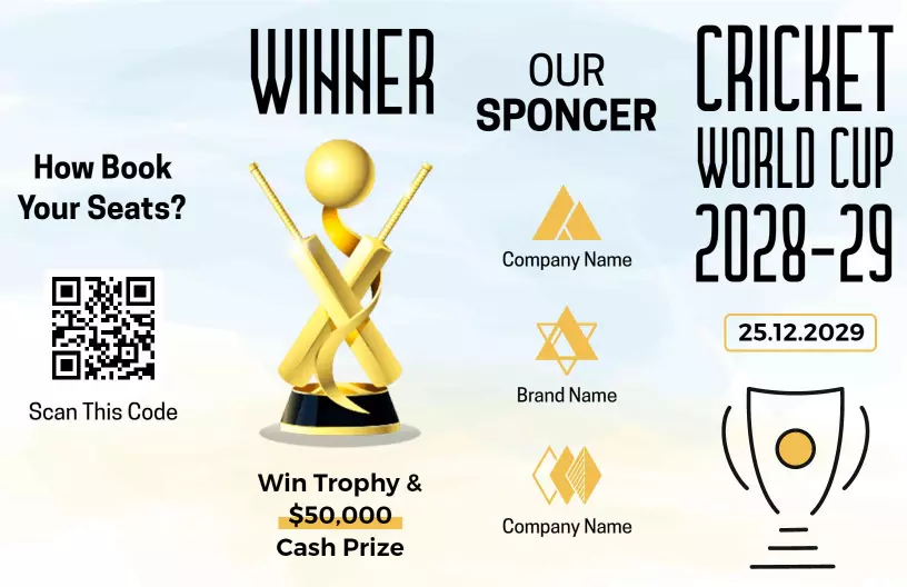 Cricket World Cup 2028 Match Schedule and Event Brochure Template