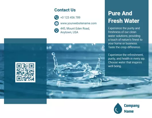 Crisp Blue Fresh and Pure Water Solutions Brochure Template