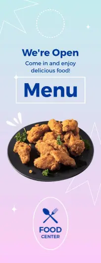Crispy Chicken and Savory Pasta Selections Door Hanger Menu Template