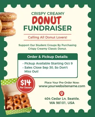 Crispy Creamy Donut Fundraiser Poster Template