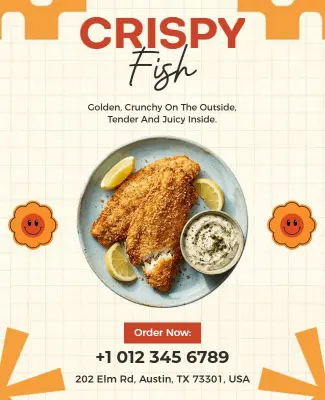 Crispy Fish Food Promotional Flyer Template