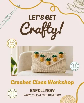 Crochet Class Workshop Poster Template