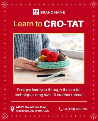 Crochet Tatting Workshop Flyer Template