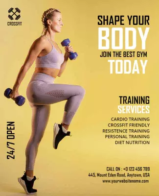 Crossfit Gym Training Promotion Flyer Template