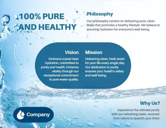 Crystal Clear Hydration Purity and Healthy Water Brochure Template