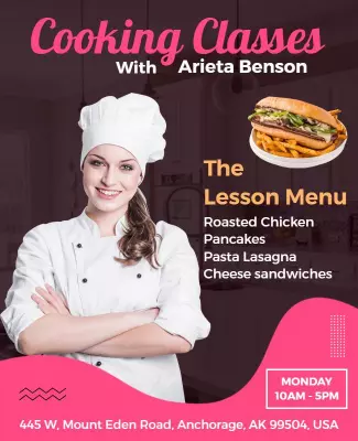 Culinary Skills Cooking Classes Flyer Template