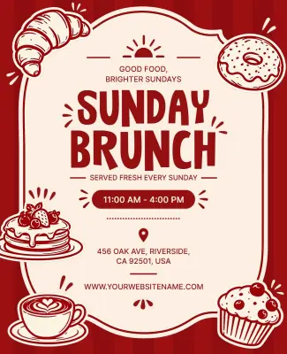 Culinary Sunday Brunch Gathering Flyer Template