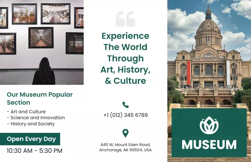 Cultural Art and History Museum Experience Brochure Template