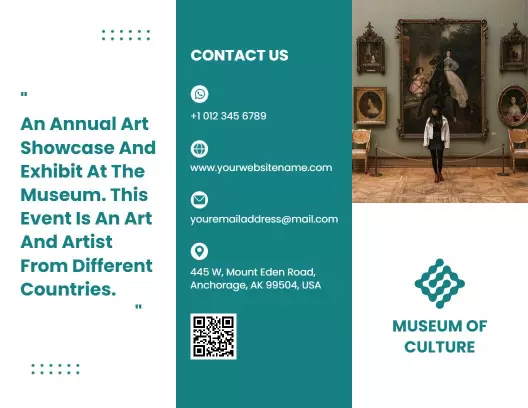 Cultural Art Showcase Annual Event and Exhibit Brochure Template