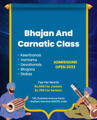 Cultural Blue Bhajan and Carnatic Music Class Poster Template