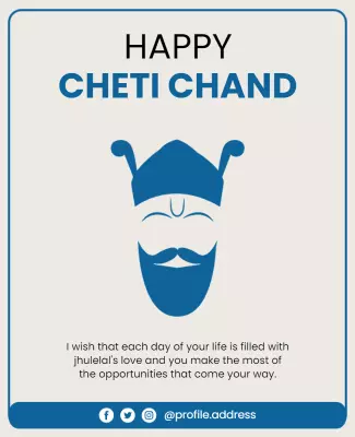 Cultural Blue Cheti Chand Celebration Greeting Poster Template