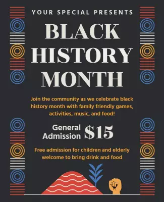 Cultural Celebration Black History Month Community Event Poster Template