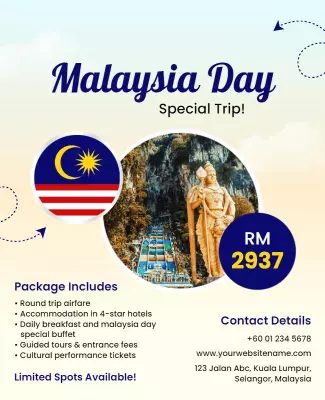 Cultural Celebration Malaysia Day Special Trip Poster Template