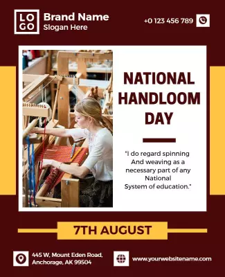 Cultural Celebration National Handloom Day Artisan Poster Template
