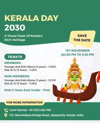 Cultural Celebration of Kerala Heritage Day 2030 Poster Template