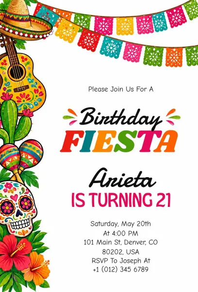 Cultural Fiesta Birthday Gathering Invitation Template