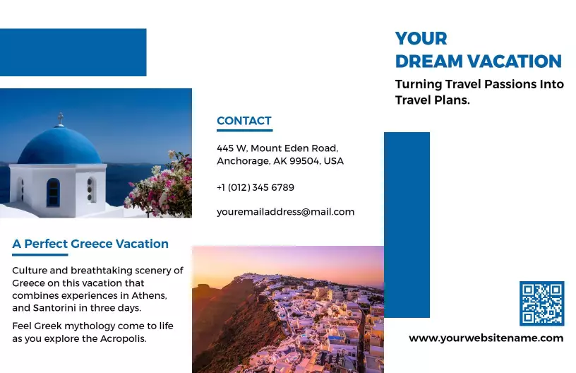 Cultural Greece Vacation Highlights Travel Brochure Template