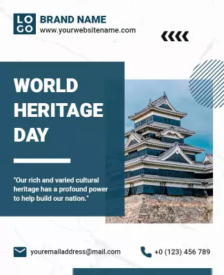 Cultural Heritage Celebration World Heritage Day Poster Template