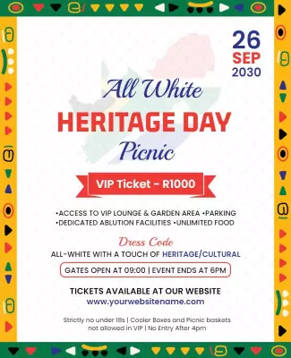 Cultural Heritage Day Picnic Celebration Flyer Template