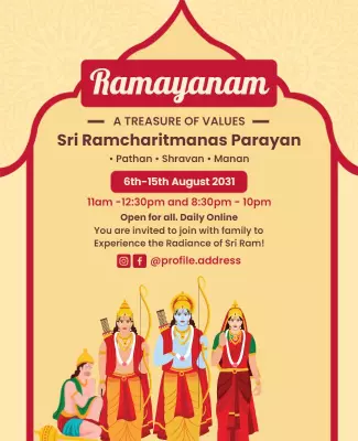 Cultural Heritage Ramayanam Spiritual Celebration Poster Template