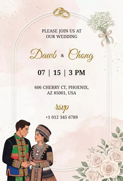 Cultural Heritage Wedding Celebration Invitation Template