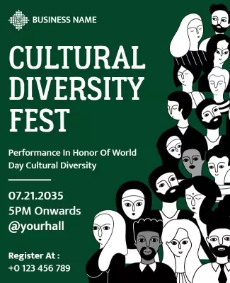 Cultural Illustration for Diversity Fest Celebration Poster Template