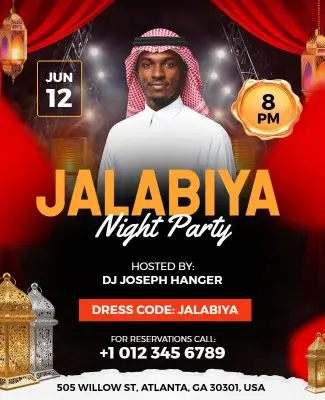 Cultural Jalabiya Night Party Poster Template