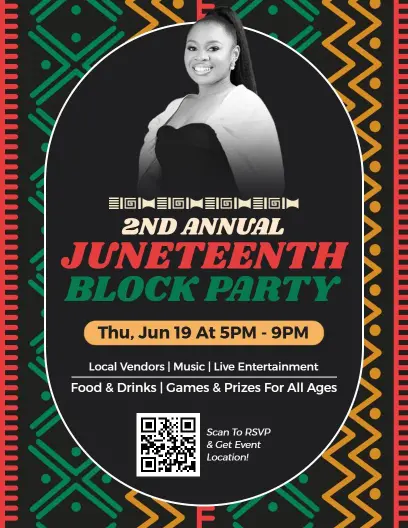 Cultural Juneteenth Block Party Celebration Flyer Template