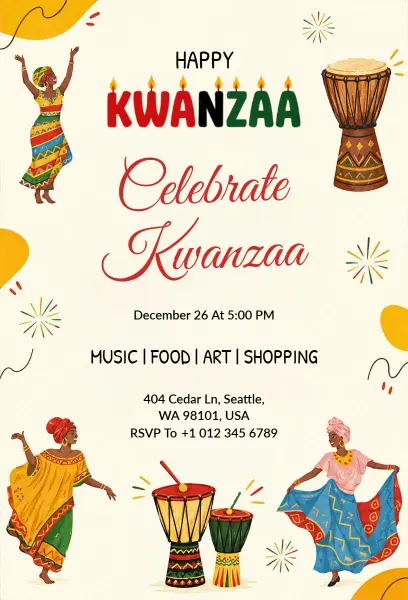 Cultural Kwanzaa Celebration Invitation Template