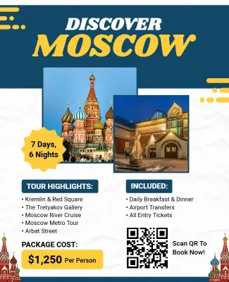 Cultural Landmarks Moscow Travel Tour Promotion Flyer Template
