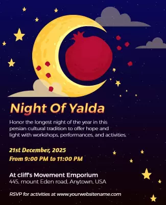 Cultural Night Sky Celebration for Yalda Festival Poster Template