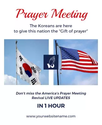 Cultural Prayer Meeting with Flags for Spiritual Revival Poster Template