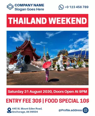 Cultural Thailand Weekend Event Flyer Template
