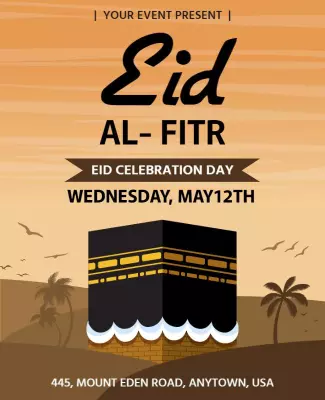 Cultural Themed Eid Al-Fitr Celebration Event Poster Template