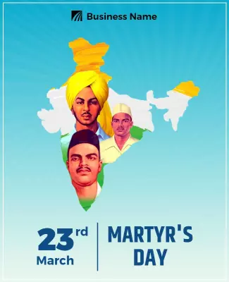 Cultural Tribute to Martyrs Day in India Poster Template