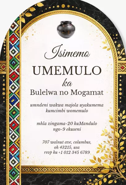 Cultural Umemulo Traditional Celebration Event Invitation Template