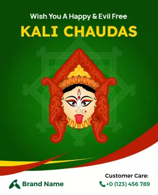 Cultural Vibrant Kali Chaudas Celebration Poster Template