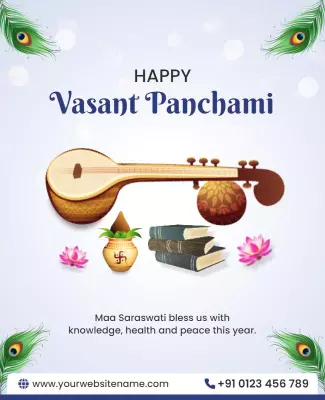 Cultural Vibrant Vasant Panchami Festival Celebration Poster Template
