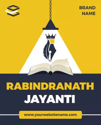 Cultural Yellow Rabindranath Jayanti Celebration Poster Template