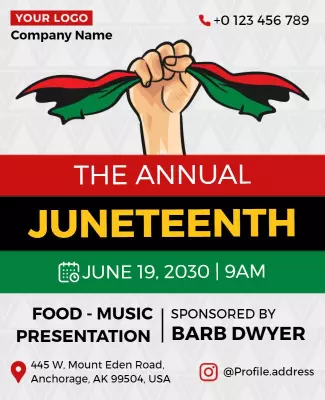Culturally Vibrant Juneteenth Celebration Event Poster Template