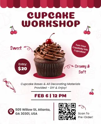 Cupcake Workshop Event Poster Template