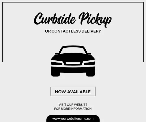 Curbside Pickup and Contactless Delivery Service Facebook Flyer Template